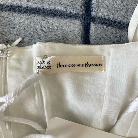 SOLD Selfie Leslie Keeping Secrets Ruched Front Flounce Hem Embroidered Dress - Picture 5 of 5